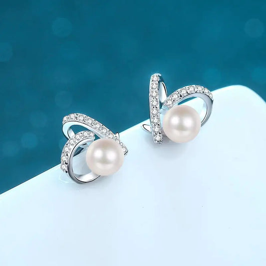 Freshwater Pearl Engagement Stud Earrings