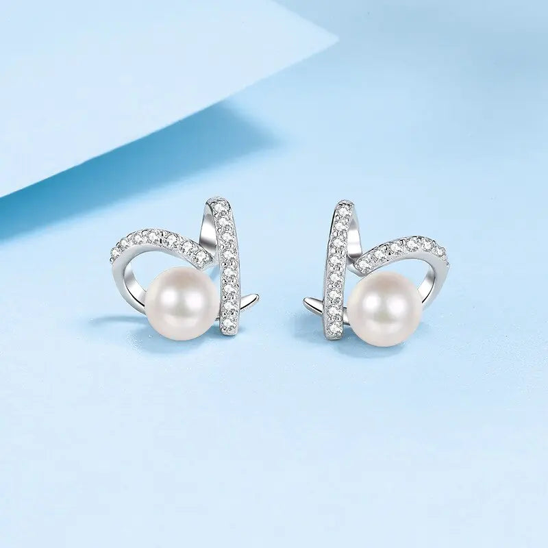 Freshwater Pearl Engagement Stud Earrings