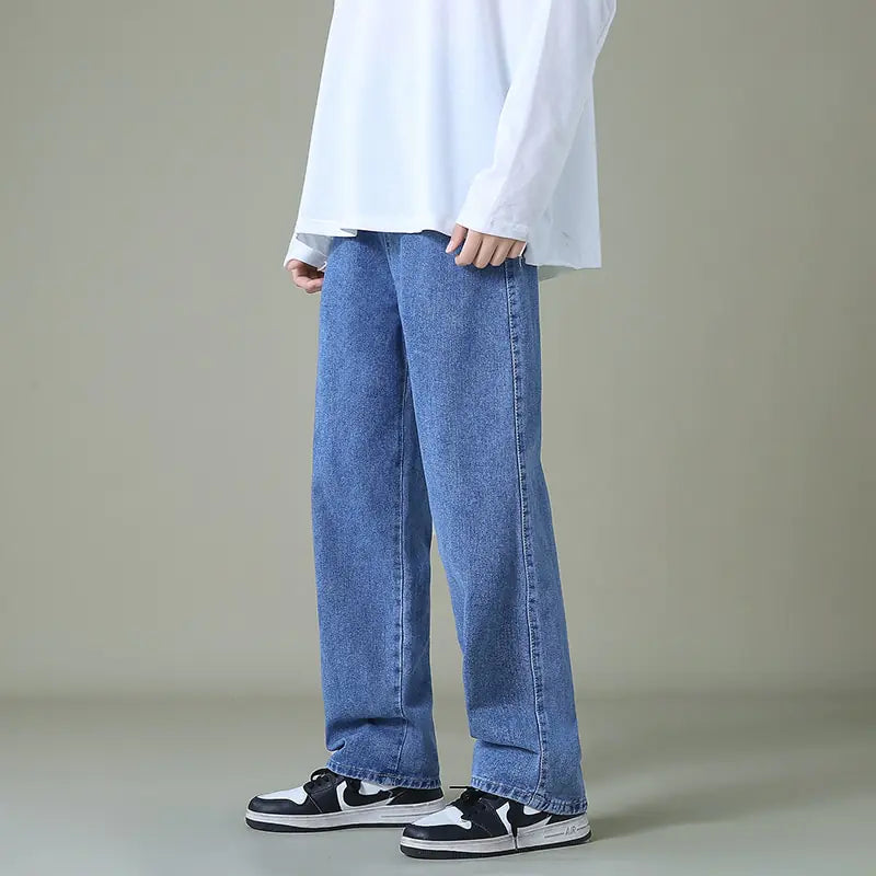 Men's Denim Wide-leg Pants